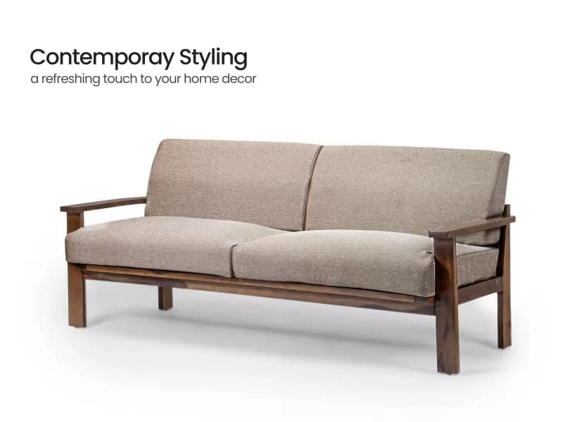 Athena Solid Wood Sofa Set with Coffee Table