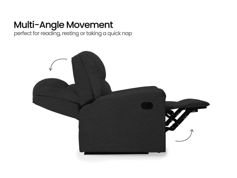 Erica Fabric Recliner in Charcoal Color