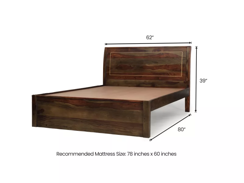 Elara Solid Wood Queen Size Double Bed