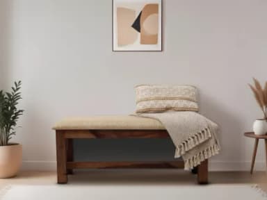 Alexa Solid Wood Bench with Cushioned Top