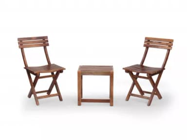 Nico Set of 2 Solid Wood Chairs and 2 Stools